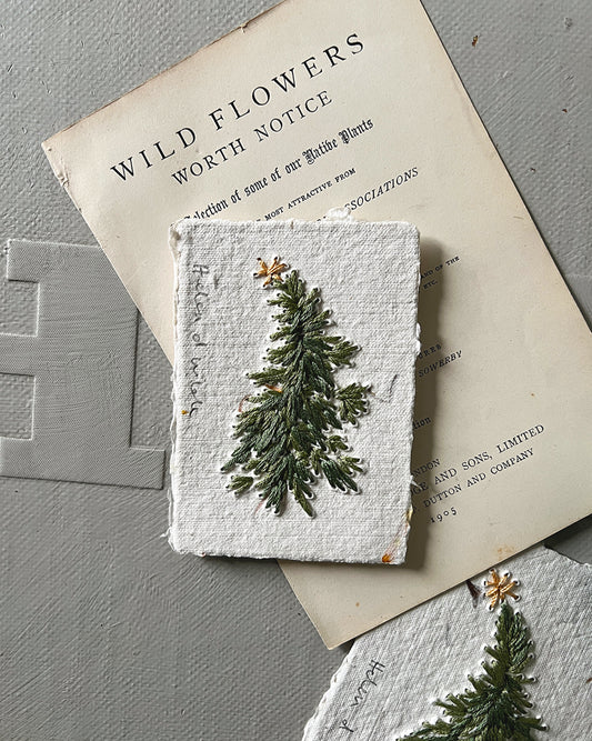 007 Hand Embroidered Paper Christmas Tree I