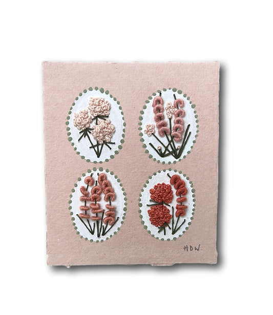 007 Floral Embroideries on Handmade paper