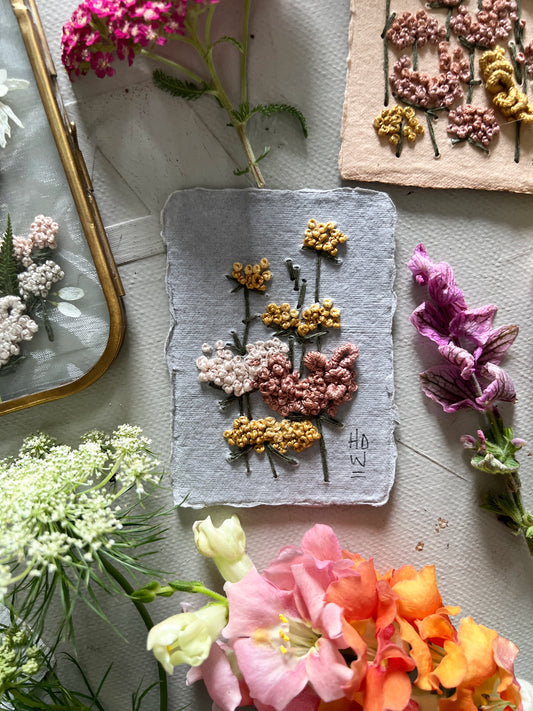 014 - Embroidered wild flowers on Handmade Paper