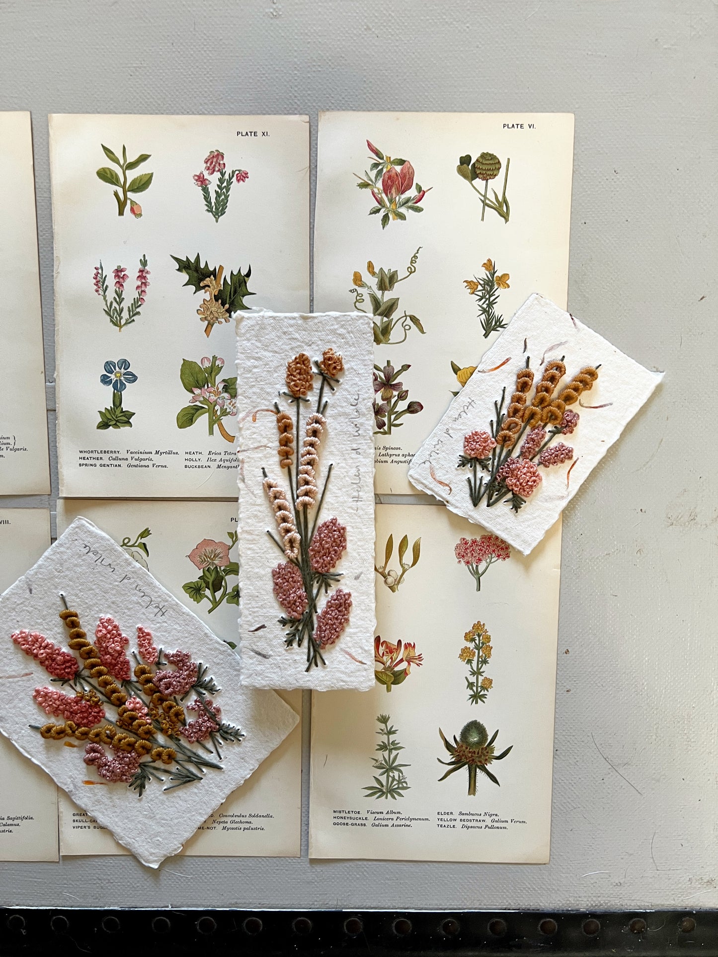 019 - Embroidered wild flowers on Handmade Paper