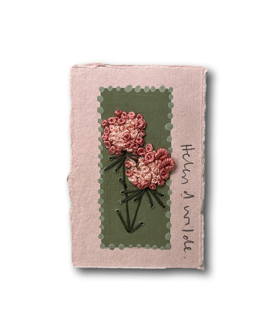 009 - Embroidered wild flowers on Handmade Paper