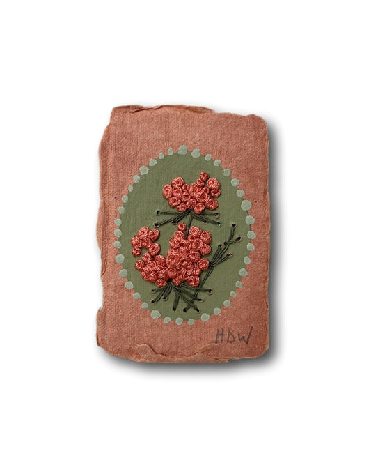 012 - Embroidered wild flowers on Handmade Paper