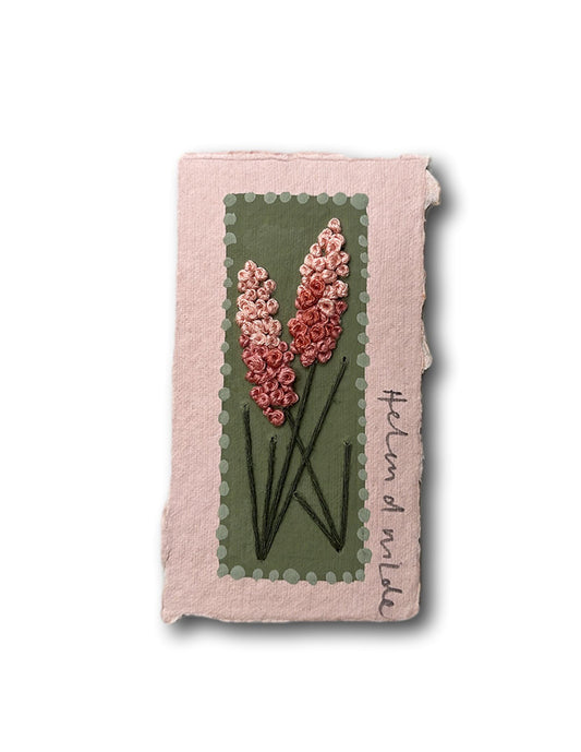 010 - Embroidered wild flowers on Handmade Paper
