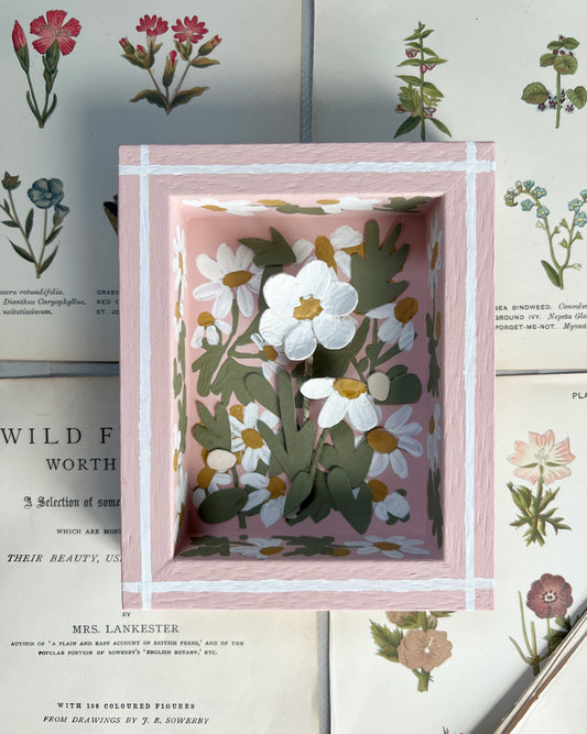 018 - Paper Daisies with painted Frame.