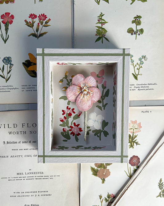 004 - Paper wild flowers with painted Frame.