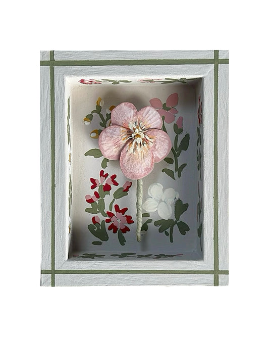 008 - Paper wild flowers with painted Frame.