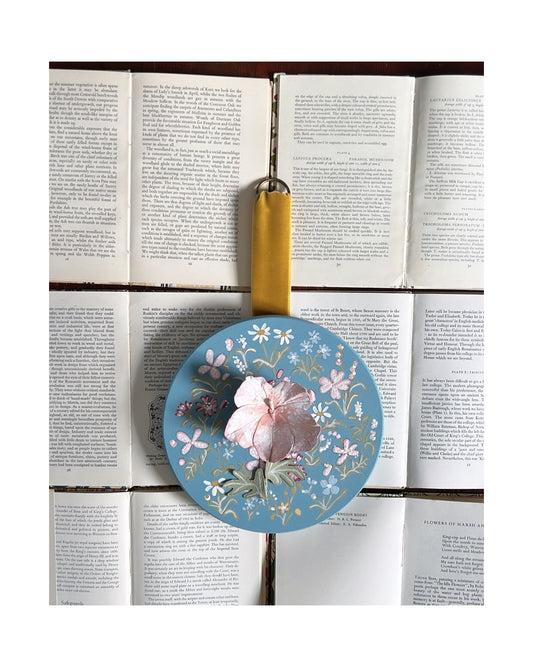 013 - Handmade Paper wild flower with painted Frame.