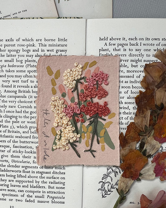 024 - Embroidered wild flowers on Handmade Paper